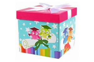 Dárková krabička skládací s mašlí S 12x12x12 cm