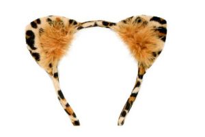 Uši leopard s chloupky na čelence