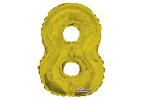Balonek foliová číslice č.8 malá zlatá 35cm