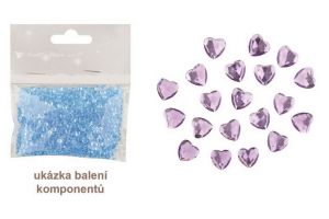 Srdíčka samolepící fialová 2cm 20ks