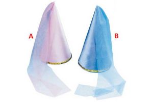 Klobouček víly se závojem barevný