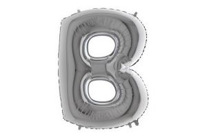 Balonek foliové písmeno B stříbrné 102cm 40"