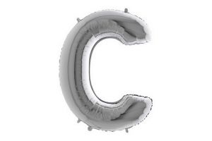 Balonek foliové písmeno C stříbrné 102cm 40"