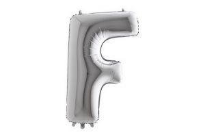 Balonek foliové písmeno F stříbrné 102cm 40"