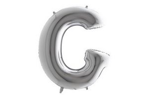 Balonek foliové písmeno G stříbrné 102cm 40"
