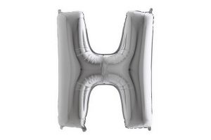 Balonek foliové písmeno H stříbrné 102cm 40"