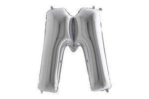 Balonek foliové písmeno M stříbrné 102cm 40"