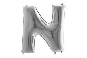 Balonek foliové písmeno N stříbrné 102cm 40"