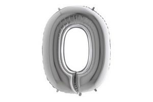 Balonek foliové písmeno O stříbrné 102cm 40"