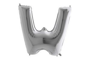 Balonek foliové písmeno W stříbrné 102cm 40"