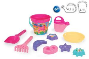 WADER 75036 - Set na písek IML letní 10 kusů RŮŽOVÝ (Letní set IML) EAN: 5900694750364