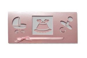 Přání k narození dítěte holčička 21x10cm