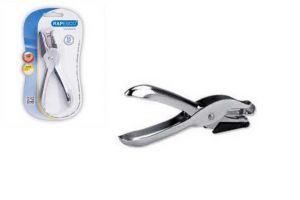 Děrovačka "25", na 10 listů, ruční, 1 otvor, kovová, stříbrná, Rapesco