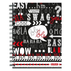 Spirálový blok A5/100 čtvereček, Black&WOW Slogan (Herlitz)
