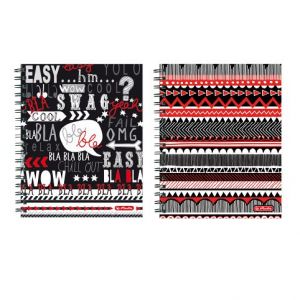 Spirálový blok A6/100 čtv.B&W mix (Herlitz)