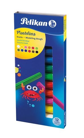 Modelína Pelikan 229, 12 ks v klasických živých a lesklých barvách (Herlitz)