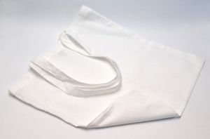 Bavlněná taška bílá 38x42cm s dlouhými uchy