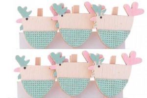 Kolíček 3cm s dekorací 3,5cm Slepice 6ks