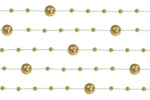 Girlanda z perel 1,3m 5ks ZLATÁ