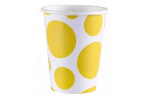 Papírové kelímky žluté 0,25l 8ks