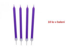 Svíčky dortové 8,6cm 10/10 fialové