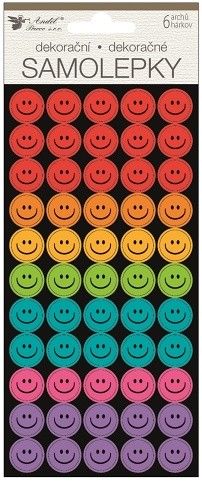 Samolepky smajlíci 6 archů/300 ks 9,5 x 21 cm