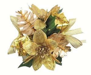 Věneček na svíčku, zlatý průměr kroužku 23 mm