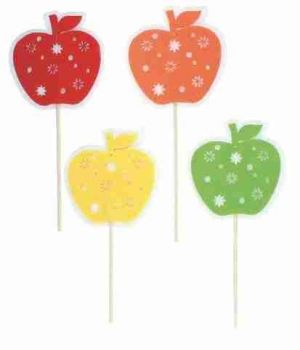 Zápich jablíčko z filcu 5 barev, 8+15cm