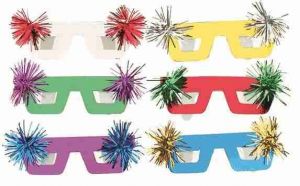 Škraboška 6 ks - brýle se střapečkem