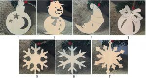 Dřevěné dekorace ze dřeva 2 baňky,10 cm