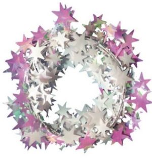 Řetěz s drátkem perleťový s hvězdičkami 270cm