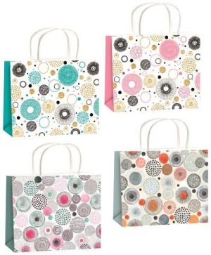 Taška dárková se zlatou ražbou L horizont 32x26x12,7cm