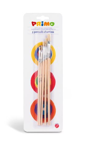 Sada plochých štětců PRIMO, 5ks, blistr
