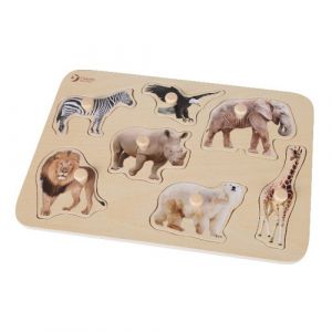 Vkládačka dřevěná safari 8 dílů