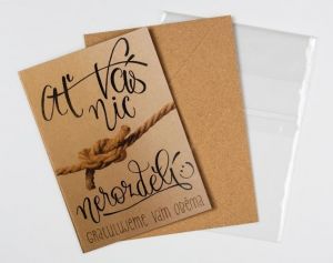 Přáníčko BeBechy - recyklovaný papír - Ať Vás nic nerozdělí - gratulujeme Vám oběma