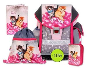 Školní aktovkový set ERGO ONE Cats & Mice 4-dílný