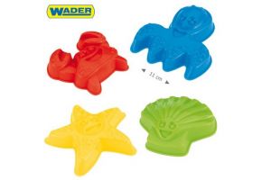 WADER Formičky na písek 12cm 4ks v síťce