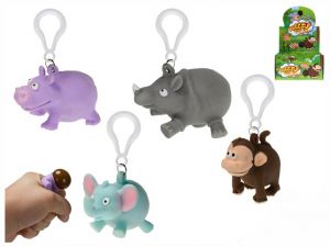 Přívěsek na klíče zvířátko safari strečové 6cm 4druhy