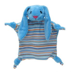 Králík 30 cm modrý, uzlíkový maňásek