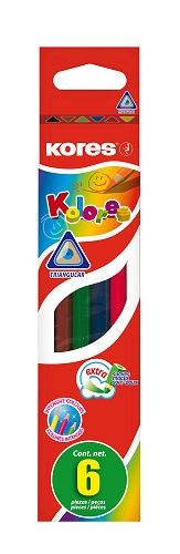 KORES KOLORES, trojhranné pastelky 3 mm / 6 barev