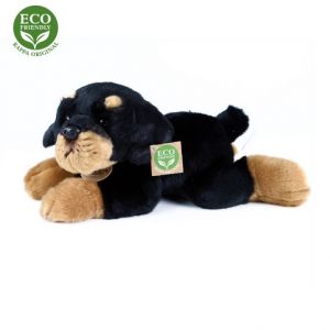 Plyšový pes rotvajler ležící 30 cm