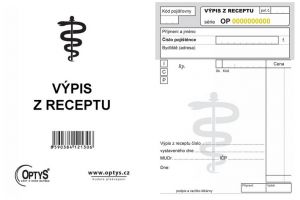 Výpis z receptu, A6, 50 listů, číslovaný, OPTYS 1213