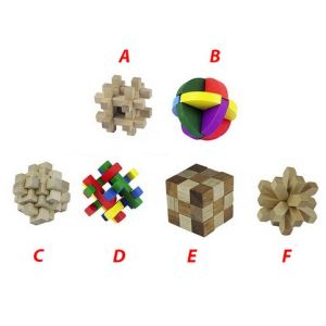 Hlavolam dřevěný 6 druhů