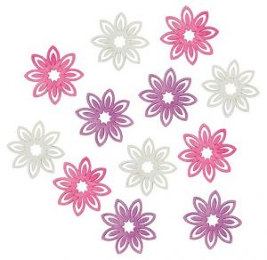 Dřevěné květy 4cm, 12ks