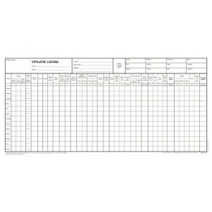 Výplatní listina, 42 x 21 cm