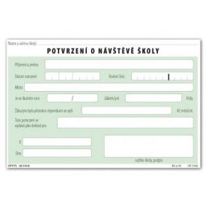 Potvrzení o návštěvě školy, list A6