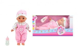 Panenka miminko s lahví měkké tělo plast 30cm