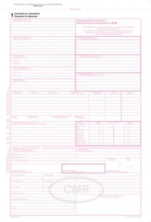 Mezinárodní nákladní list CMR, A4, samopropisovací, 7 listů, OPTYS 1198
