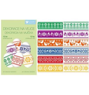 Košilky na vajíčka tradiční motivy 12 ks