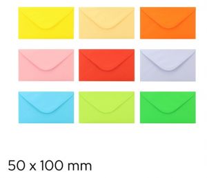 Obálka dopisní barevná na vizitky, 58 x 100 mm mix